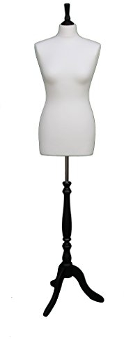 Deluxe Size 12 Schneider weiblich Schneiderpuppe Büste Schaufensterpuppe creme Jersey schwarz Stativ Ständer Aus Holz
