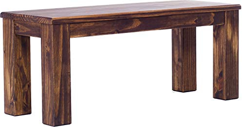 B.R.A.S.I.L.-Möbel Brasilmöbel Sitzbank 110 cm Rio Classico Eiche antik Massivholz aus Pinie, Verschiedene Größen & Farben, ideal für Esszimmer & Küche