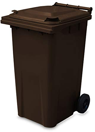 240 Litre Wheelie Bin - Brown (Standard Household Size) - Typically Used For Garden Waste, EN 840 standard, 590 (w) x 760 (d) x 1190 (h) mm