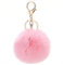 NOVAGO Porte Clé Pompon en Vrai Poil Lapin, Doux au Toucher Garanti -Rose Pale
