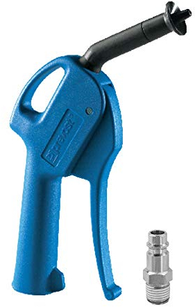 AUPROTEC Druckluft Ausblaspistole, mit Luftschutschild, Sicherheits Druckluftpistole mit Stecker