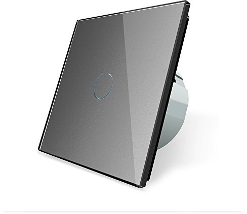 Design vetro touch luce interruttore 1 posizioni on/off Grigio