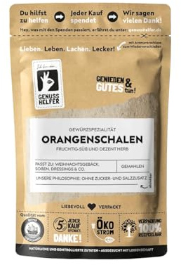Bremer Gewürzhandel Orangenschalen, gemahlen, Orangenpulver, 10 x 50g
