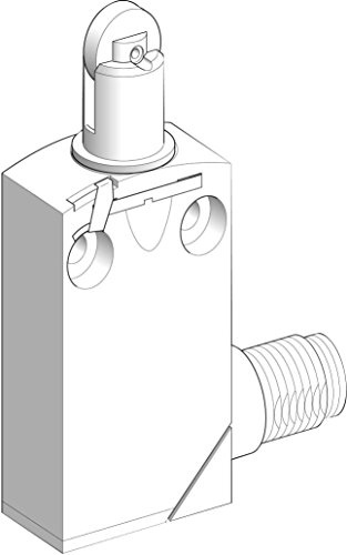 Telemecanique Sensors XCMD2102M12 Limit Switch with Steel Roller Plunger, Metal, Series XCMD, Linear Head, 4 Pin M12 Male Connector, 1 C/O Snap Action Contacts
