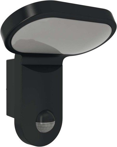 ESYLUX LED-Leuchte 25W mit Bewegungsmelder, 140 Grad, 5000 K, Aluminiumdruckguss und Kunststoff, AOL 200LED 5 K, schwarz, 4370623