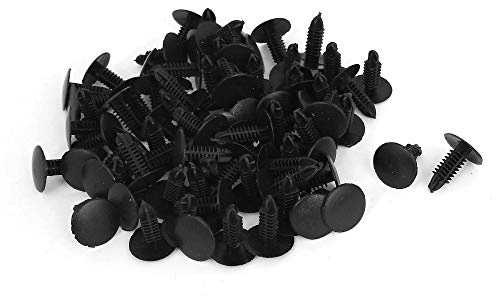 sourcing map 50 Pcs Black Plastic Rivet Clips 5mm x 15mm x 17mm