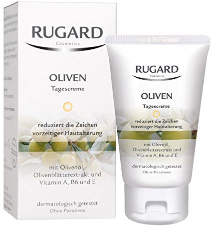 RUGARD Oliven Tagescreme: Gesichtspflege mit Inhaltsstoffen aus der Olive und Rosenblüte sowie Vitamin A, B6 und E, 50ml