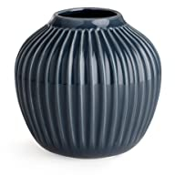 Kähler Vase H13 cm Hammershøi dänisches Design für Blumen Handarbeit, grau