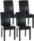 CLP Lot De 4 Chaises De Salle A Manger Ina en Similicuir I Assise Rembourrée I Chaise De Salon avec Pieds en Bois, Couleur:Marron, Couleur du Cadre:Noir