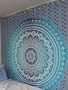 Popular Handicrafts Kp881 Wandteppich, Hippie Ombre Mandala Tapisserie Wandteppich King Size