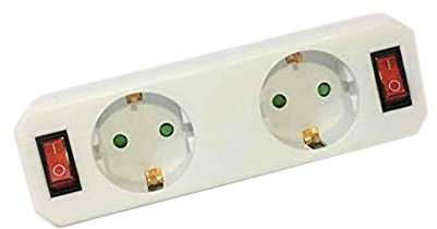 Liyset GZB2K01/02 Adaptador 2 tomas con 2 interruptores Clavija Schuko