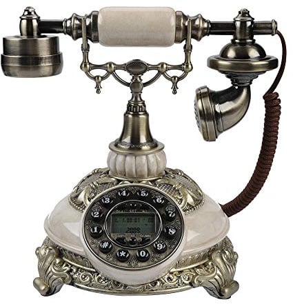 VBESTLIFE FSK/DTMF Vintage Antik Telefon,38-Gruppe Anrufaufzeichnungen One-Taste Wahlwiederholung Antikes Telefon für Hause,Büro, Luxus Haus, Sterne Hotel, Kunstgalerie, Schmuckgeschäft usw.