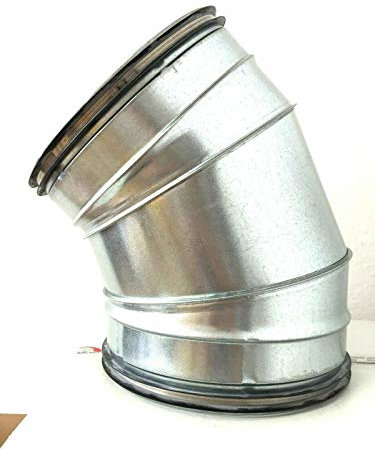 LTH-Hanse Bogen 45° DN 250 mm Lippendicht.Wickelfalzrohr (1 Stück, Silber, Stahl, Rohrbogen, Hardware-Tubing-Bogen, Lüftungsrohr, Abluftrohr, Metallrohr, Belüftung)