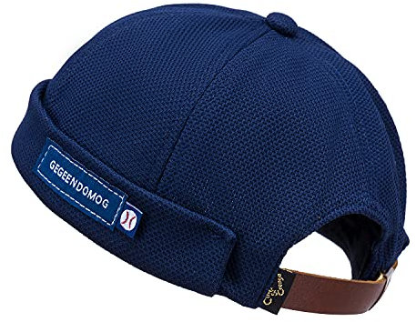 Clape Watch Cap Commando Work Beanie Corduroy Docker Leon Brimless Hat Rolled Cuff Harbour Hat (CT18-Navy Blue)