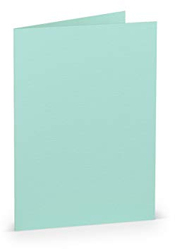 PAPERADO 25 Faltkarten DIN B6 - Karibik gerippt Mint - 220 g/m² - 12 x 16,9 cm - Blanko Doppelkarten Klappkarten Basteln Einladungskarten