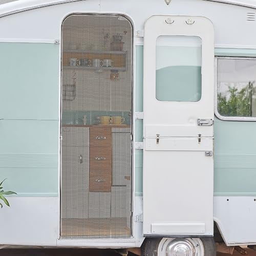 Bestlivings Fadenvorhang inkl. Cafehausstange (56x185cm) in Schwarz, Caravan Camping Fadengardine ideal für Wohnwagen/Wohmobil als Türvorhang