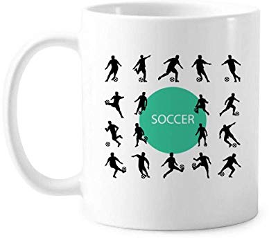 Taza de cerámica con diseño de balón de fútbol