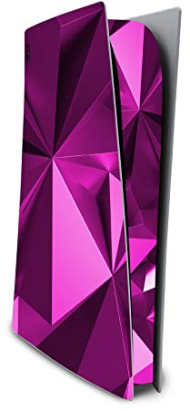 Finest Folia Schutzfolie kompatibel mit PS5 Digital Edition Design Cover | Vinyl Sticker Polygon Pink Zubehör für Spielekonsole Gehäuse Aufkleber Hülle als Kratzschutz Schutz Sticker