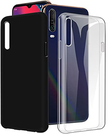 CXKJ pour Wiko View 4 Lite (6.52 Pouce) Transparente Case + Noir Coque,Housse Ultra Fin Silicone TPU Bumper Etui de Protection Antichoc、Anti-Rayures Cover,pour Wiko View 4 Lite étui éléphone