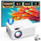 Mini Projecteur Bluetooth, AKATUO Vidéoprojecteur 1080P Full HD Supportée 50% Zoom, 200 Display Rétroprojecteur Portable, Compatible avec TV Stick Smartphone HDMI USB AV, Projecteur Home Cinéma
