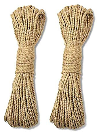 Hanfseil, Basteln, Befestigungen, Design, Juteschnur, Kunst und Handwerk, Juteseil, industrielle Verpackung, Kordel, Raffhalter, Bündelung Dekoration (Größe: 4 mm x 10 m)