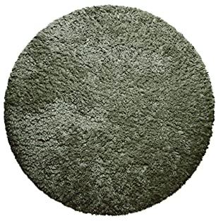 Teppich - Läufer, nachhaltig, modern, einfarbig, kuschelig weich und sehr flauschig, Hochflor bestens geeignet für Wohnzimmer, Schlafzimmer, Kinderzimmer, Matteo (80 cm rund, Grün)