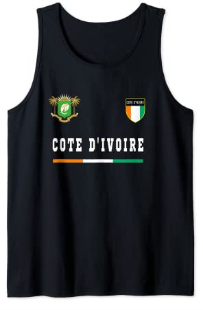 Cote d'Ivoire T-shirt de sport/football avec drapeau Débardeur