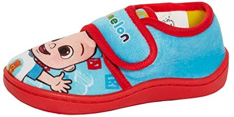 CoComelon Hausschuhe für Mädchen Jungen Säuglinge Kleinkinder Einfaches Verschluss Kinderzimmer Hausschuhe Kinder JJ Booties, Aqua Rot, 25 EU