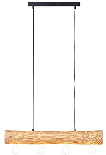 BRILLIANT Lampe, Trabo Pendelleuchte 4flg eiche geölt, 4x A60, E27, 25W, Holz aus nachhaltiger Waldwirtschaft (FSC)