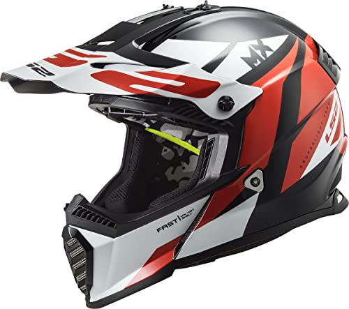 LS2, Crosshelme motorrad Fast evo mini strike black white red, YM