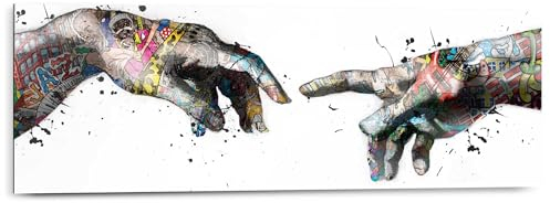 REINDERS Wandbild, Graffity Hände, Teenager Zimmer, Bilder, Wanddeko, Room Decor, MDF, Mehrfarbig, 30x90cm