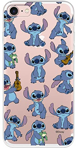 LA CASA DE LAS CARCASAS Schutzhülle für iPhone 7-8 SE SE 2022, offizielles Lizenzprodukt von Lilo & Stitch, transparent, zum Schutz Ihres Handys, weiche Silikonhülle mit offizieller Disney-Lizenz