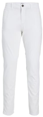 Jack & Jones JPSTMARCO JJBOWIE Noos Pantalon Chino, Blanc, 33W x 30L Homme