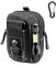 PISCORUSH Taktische Hüfttaschen, MOLLE EDC Hüfttasche Outdoor Gürteltasche Bauchtasche Handytasche Tragetasche für Smartphone, Kompakt und leicht (Mit einfachem Karabiner, Schwarz/Weiß Nähte)