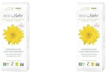 Eco by Naty Sanitary Pads Super – Plantbased and Absorbent for Women, Organic Cotton Menstrual Product, Better for Feminine Health (24 Count)