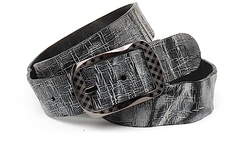 Anthoni Crown Unisex Ledergürtel Gürtel, schwarz, 80