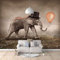 Wandbild Fototapete Elefant-Tier-Ballon-Zylinder 3D-Wand-Illusion, Dekor-Wandtapete Für Schlafzimmer, Erwachsene, Wohnzimmer, Abziehen Und Aufkleben, Wandfoto, Abnehmbare Wandkunst 400 (Breite) x 280