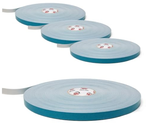 Alfa 4x Spiegelklebeband 19mm x 66m Profi-Qualität doppelseitig klebendes PE Schaumband, Montageklebeband