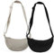EUPSIIU 2 Pezzi Borsa a Tracolla da Donna a Mezza Luna, Nylon Crossbody Bag, Borsa a Spalla Con Tracolla Regolabile, Borsetta a Mano Con Catena (Nero, Bianco)
