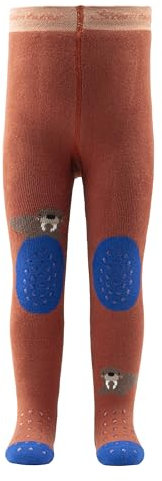 Sterntaler Walrus Crawling Tights - Unisex, Mud Brown, Size 80, Modern Patterned, Opaque, Cartoon, Above Knee