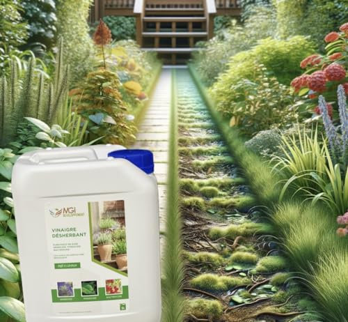 Vinaigre désherbage –Désherbant Naturel Puissant,Nettoyant et Détartrant Multi-Usages -Jardin,Maison, Extérieur -Utilisable en Agriculture Biologique(Fongicide/Bactéricide) –Fabriqué France(2 X 5L)