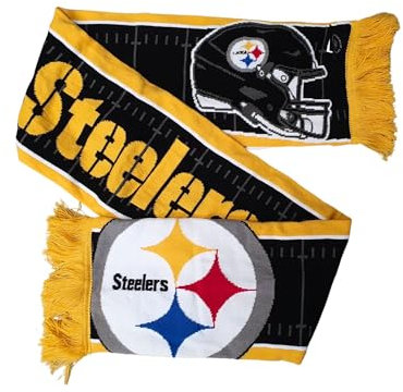 Great Branding Pittsburgh Steelers NFL HD Jaquard Scarf Schwarz Gelb Schal - Stk