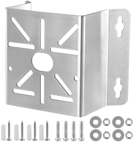QWORK® Universal Bracket for Security Camera, Stainless Steel Mounting Bracket, Outdoor Camera Mount, Compatible with CCTV, LED Lights, Solar Panels