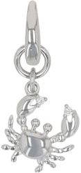 Amor Charm 925 Sterling Silber Damen Charms, mit Zirkonia synth., 2,1 cm, Weiß, Krebs, Kommt in Schmuck Geschenk Box, 2038497