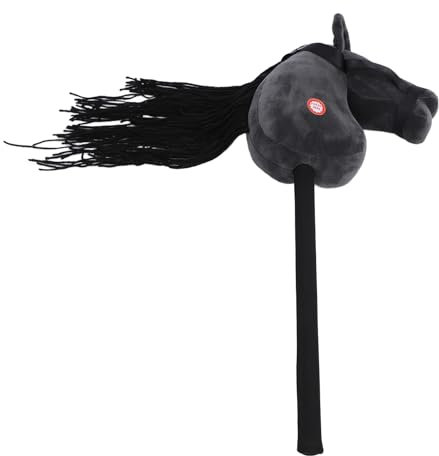 NOENNULL 70 cm Hohes Plüsch-Pferdestock-Spielzeug, Plüsch, Weich, Bequem, Stock-Pferdekopf-Spielzeug mit Soundfunktion Kinder, Kleinkinder, (Schwarz)