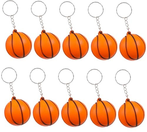 YARNOW 30 Pièces porte-clés basket pendentif basket porte-clés ballon de sport de faveurs de fête de basket-ball petits cotillons de basket-ball décor porte-clés Orange