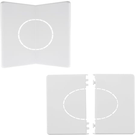 UFURMATE Air Conditioning Pipe Hole Cover 2Pcs Plastic Right Angle Escutcheon Plates Self-Adhesive Air Conditioner Wall Hole Covers Decorations, Inner Diameter 50mm/1.97inch (White)