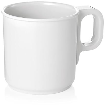 12x Becher 250 ml Melamin weiß Kaffetasse bruchfest
