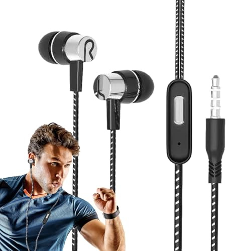 Auricolare in-ear cablato Audio Hi-Fi stereo e microfono | Portatile Audio Stereo Hi-Fi Per L'Ascolto Di Musica, Podcast E Telefonate, Cuffie Cablate Con Microfono