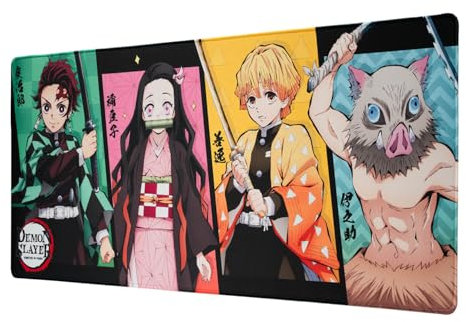 Grupo Erik - Tapis de Souris XXL Demon Slayer, Tapis de Bureau 80 x 35 cm | Tapis de Souris Anime, sous Main Bureau, Tapis de Souris Gamer, Accessoires Gaming, Deco Bureau